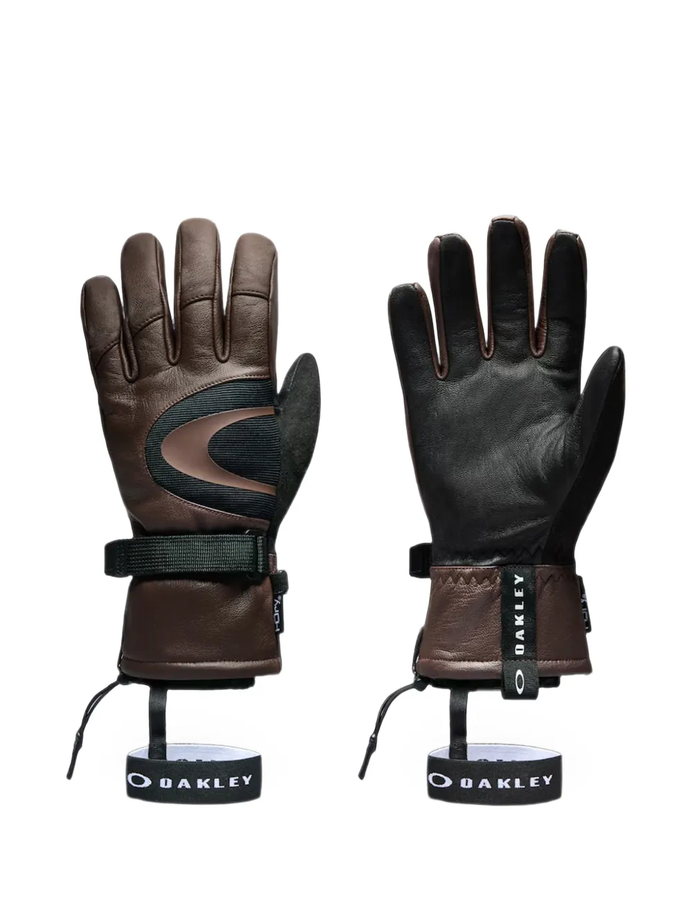Oakley Timberline logo-tape leather gloves Bruin