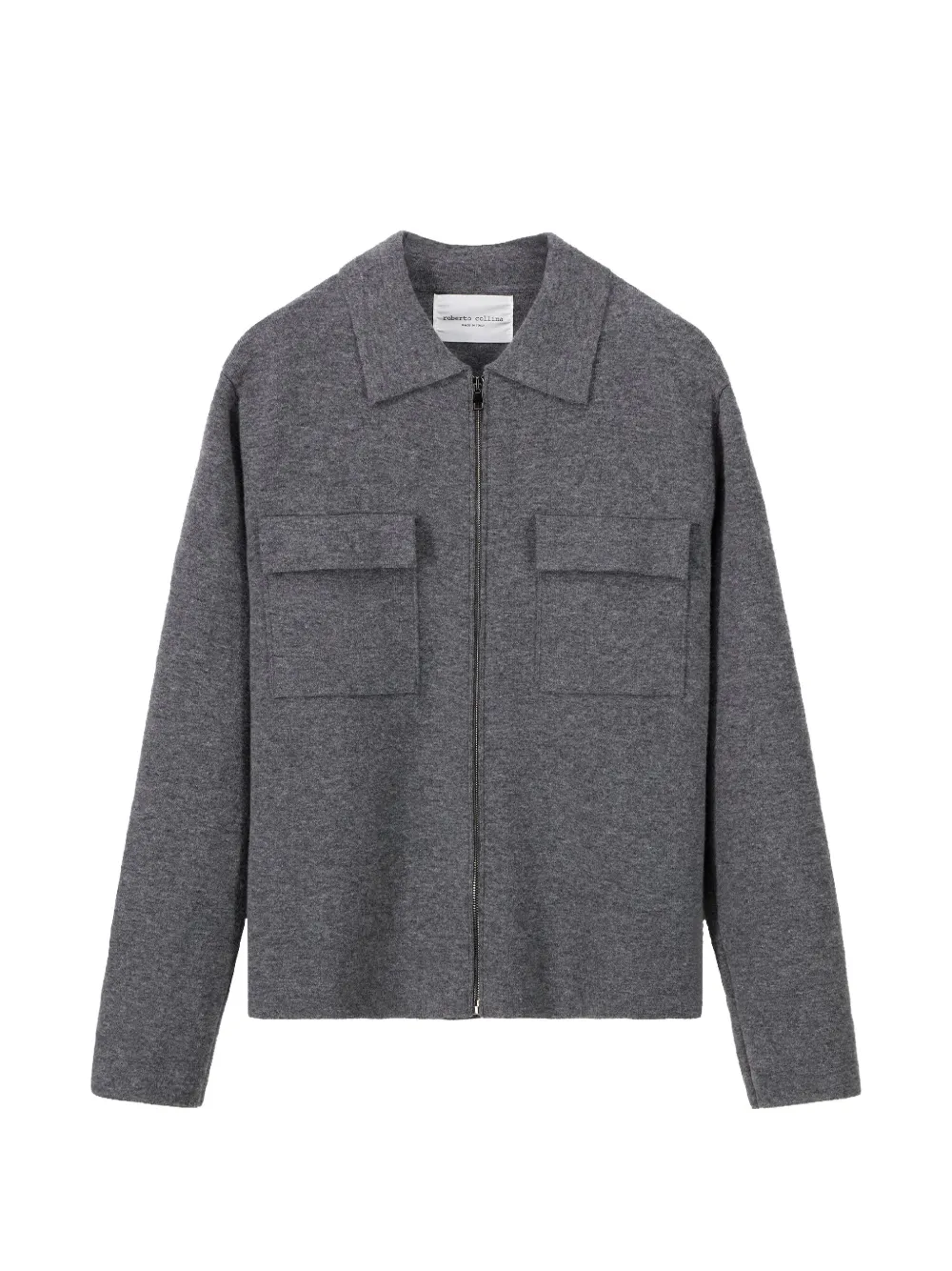 Roberto Collina zip-up chest-pocket cardigan - Grigio