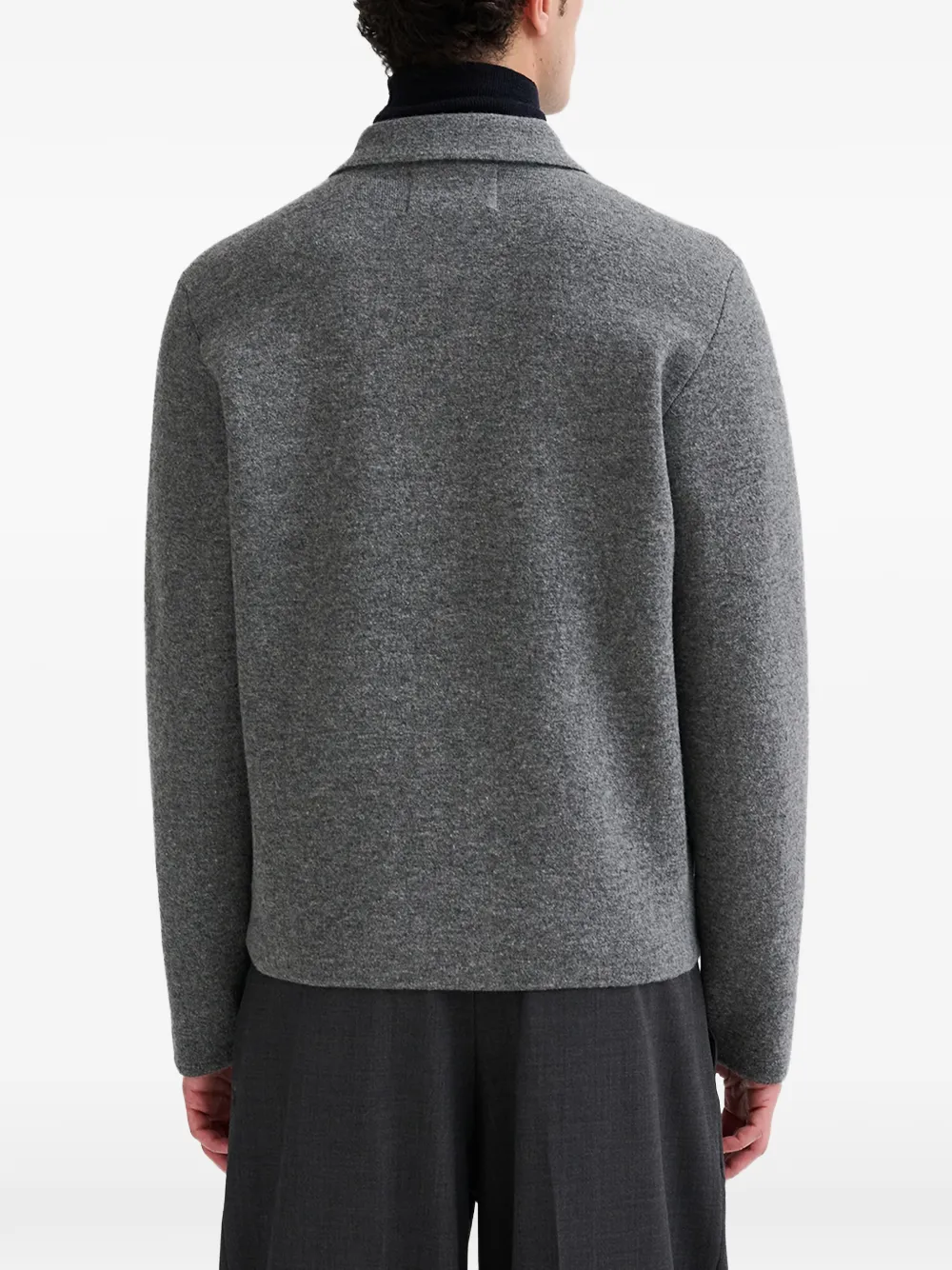 Roberto Collina zip-up chest-pocket cardigan Grijs