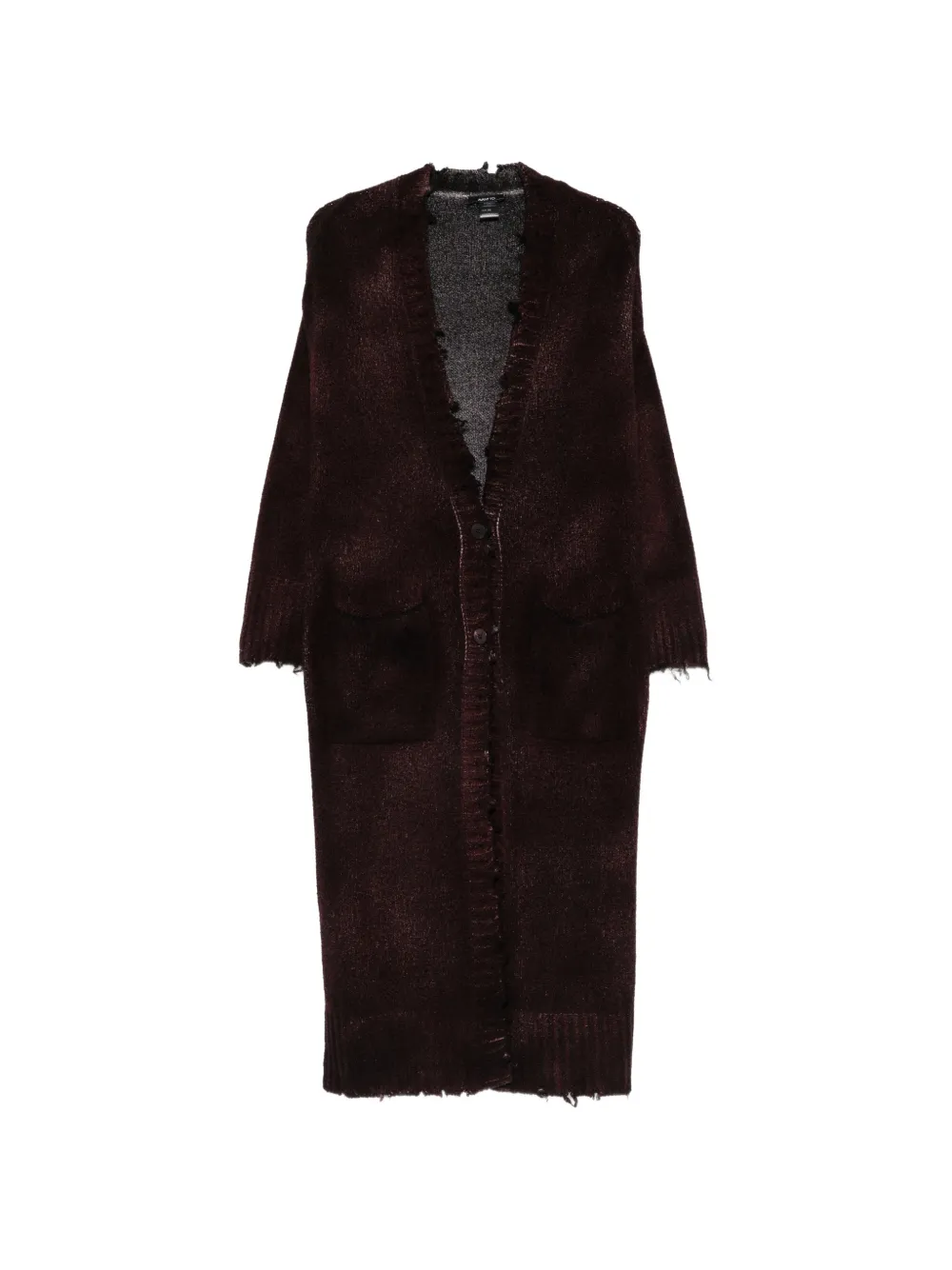 Avant Toi distressed-effect knitted coat - Violet
