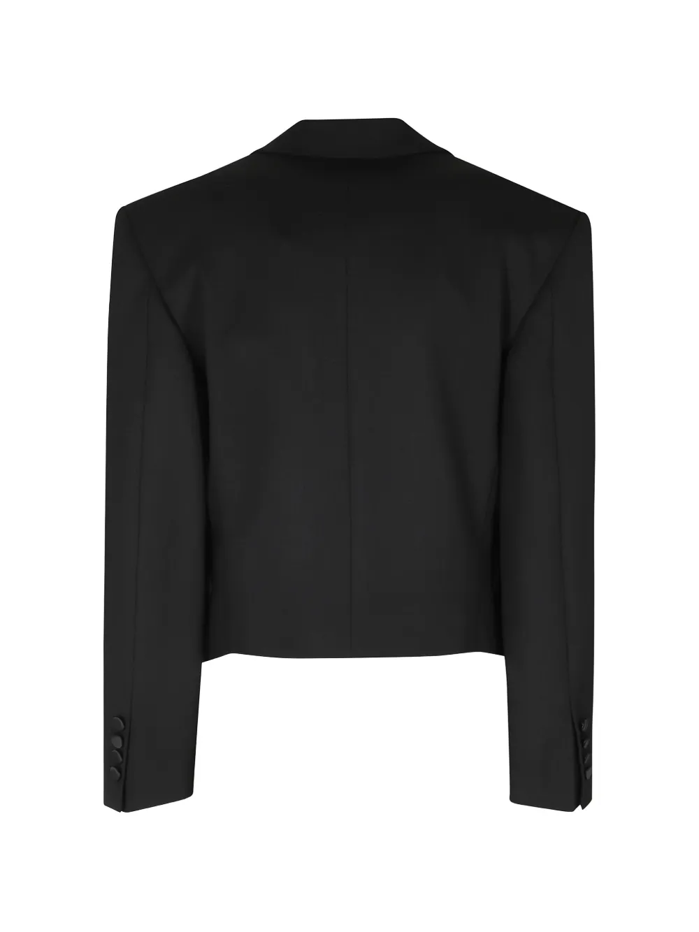 The Attico padded-shoulder cropped jacket Zwart