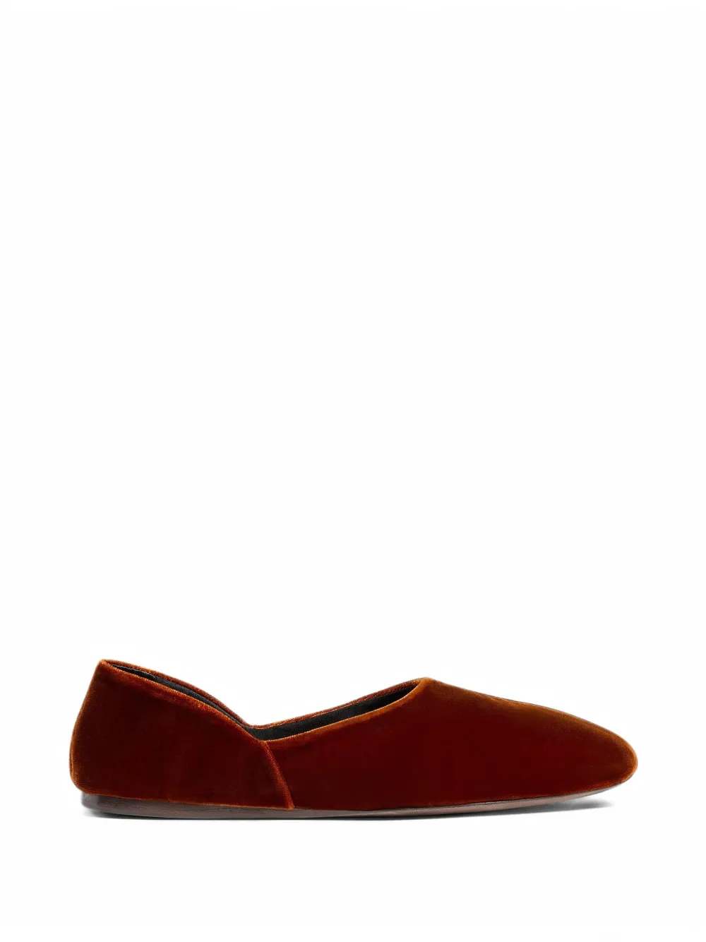 KHAITE Ballerine Jane in velluto color ruggine - Marrone