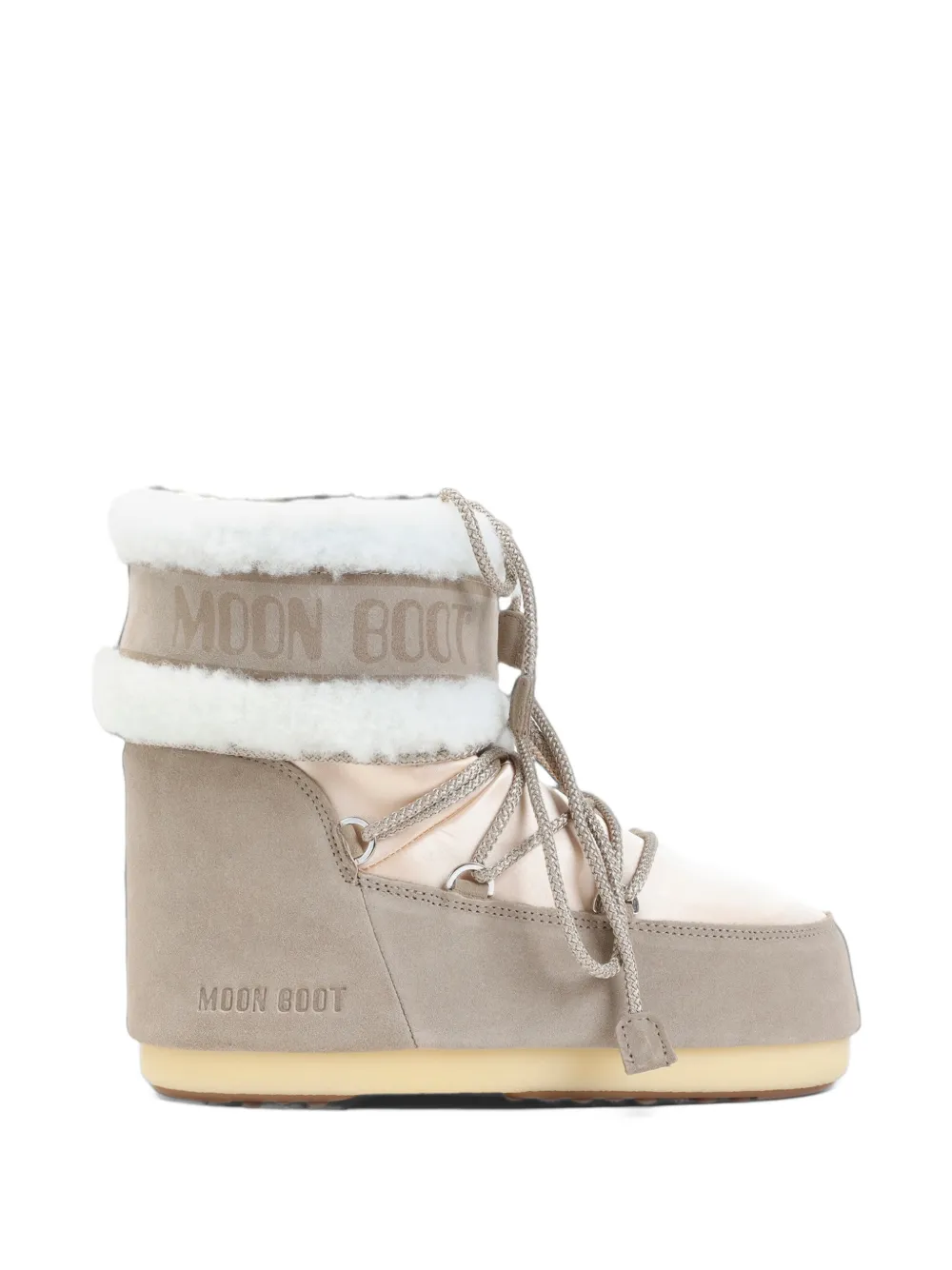 Moon Boot Icon Low Pearly Plus Pale Peach & Beige Boots In Gray