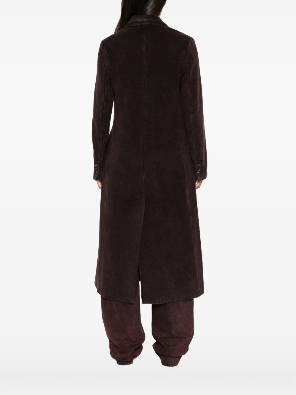 Avant Toi single-breasted notched-lapels coat Bruin