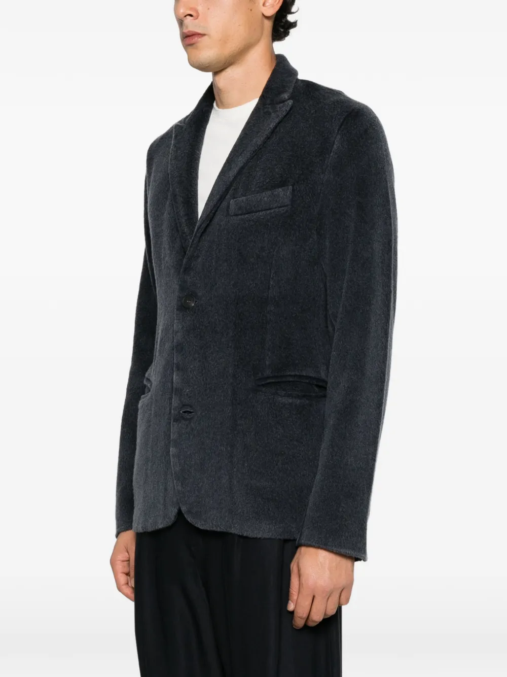 Avant Toi peaked-lapels single-breasted jacket Blauw