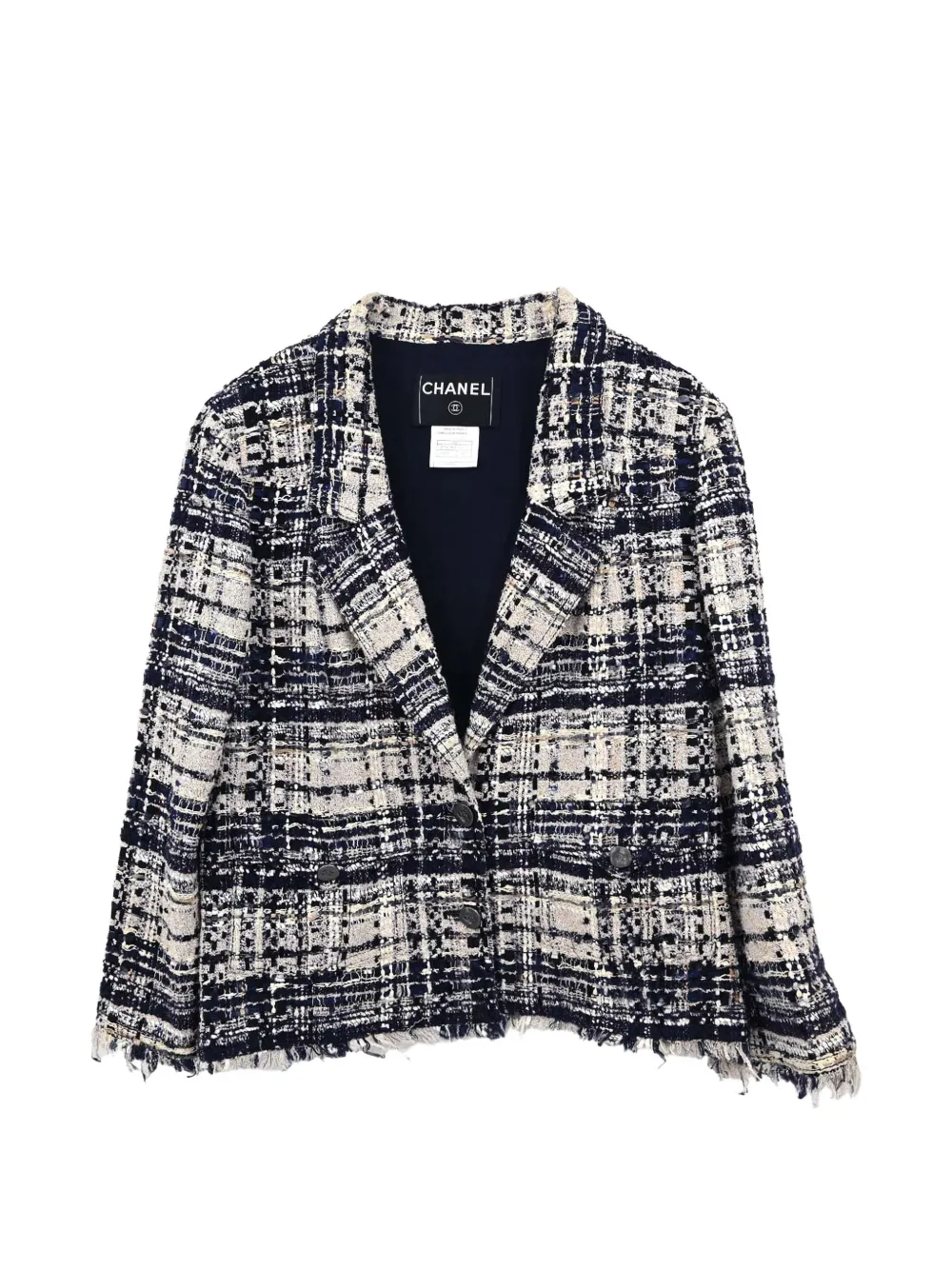 CHANEL Pre-Owned 2006 single-breasted tweed jacket - Blau