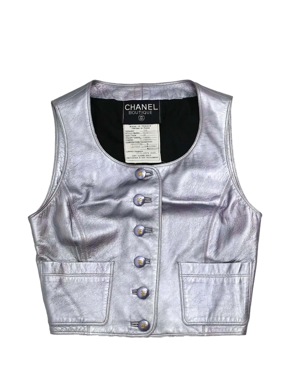 CHANEL Pre-Owned 1994 button-up vest - Silber