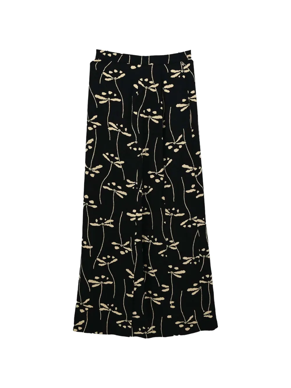 CHANEL Pre-Owned 1998 floral-print maxi skirt - Black