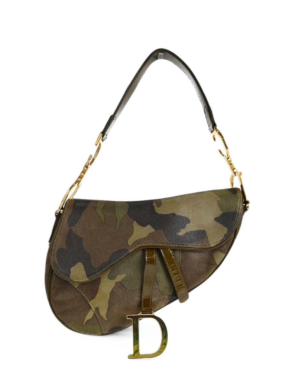 Christian Dior Pre-Owned Saddle camouflage-print shoulder bag - Grün
