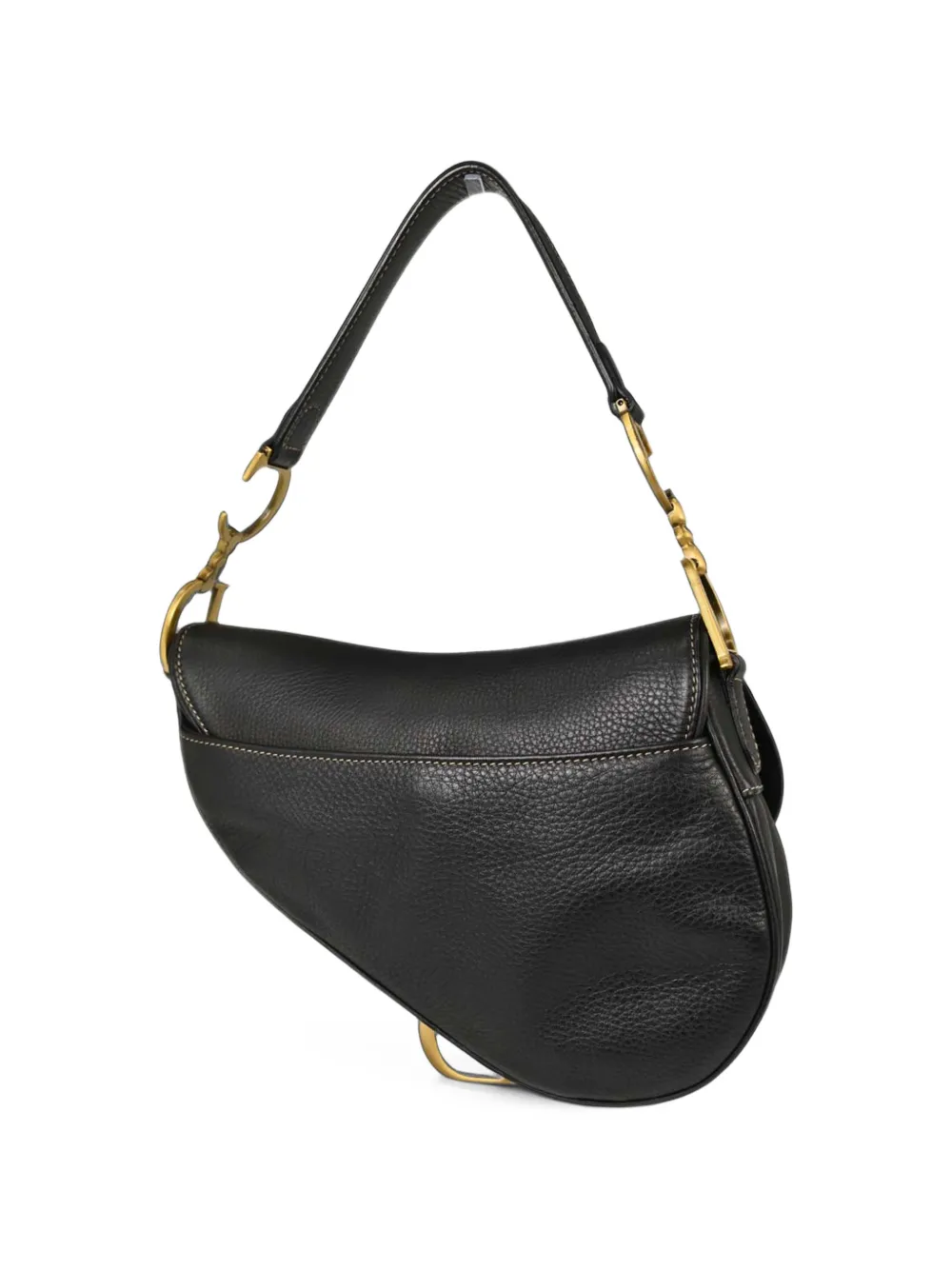 Christian Dior Pre-Owned Saddle leather shoulder bag Zwart