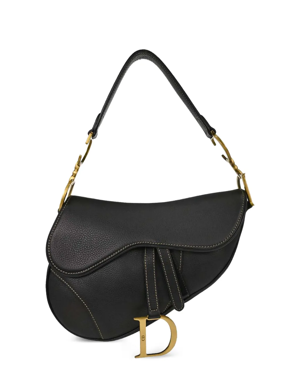 Christian Dior Pre-Owned Saddle leren schoudertas Zwart