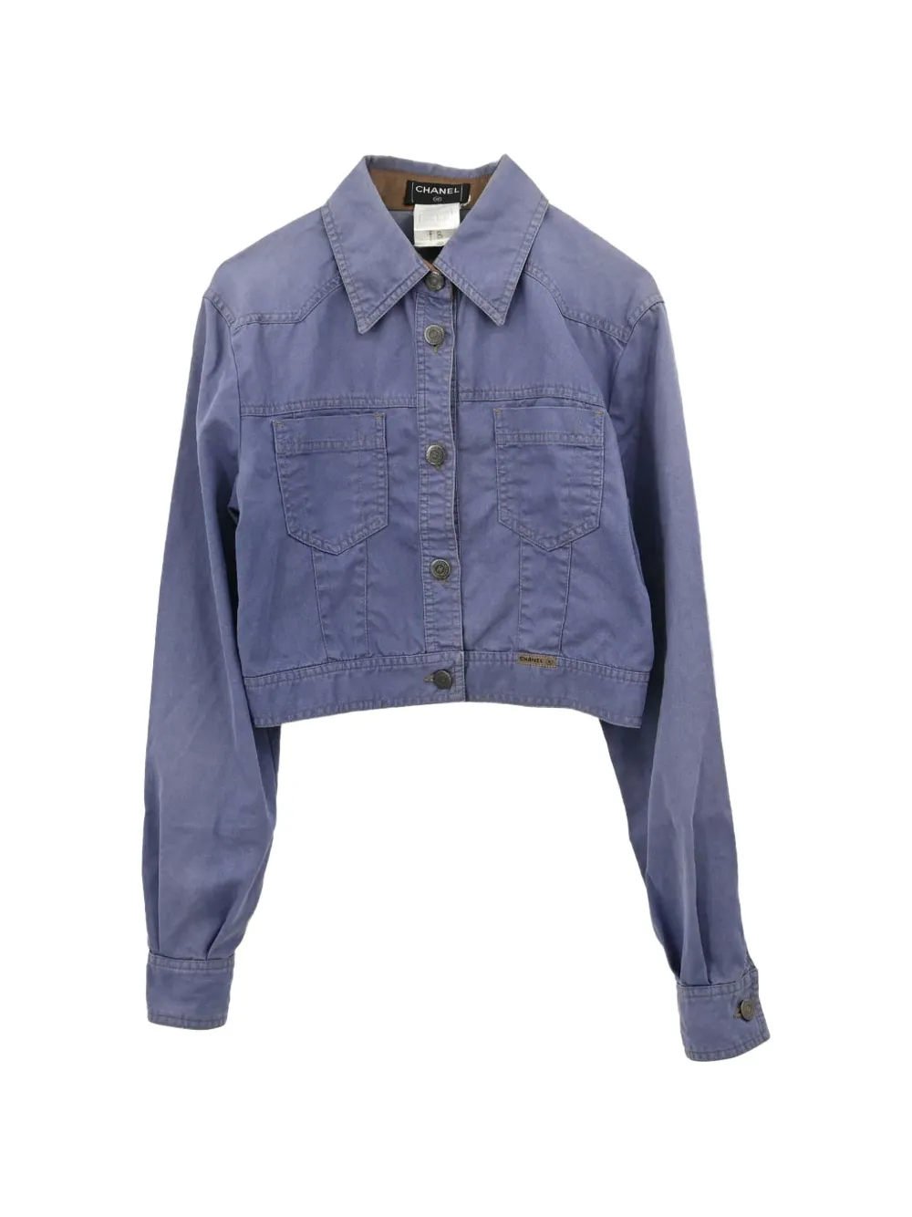 CHANEL Pre-Owned 2001 cropped button-up jacket - Violett