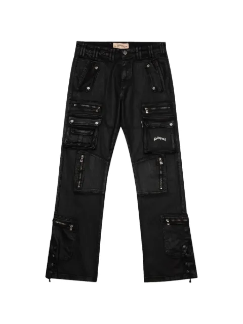 GODSPEED waxed flared cargo pants