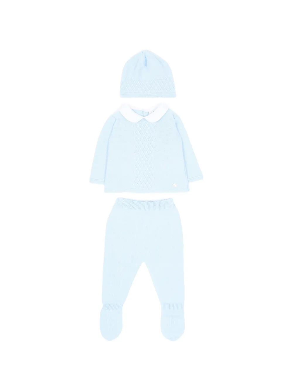 Martin Aranda lattice-knit Peter Pan collar hat and pajamas Blauw