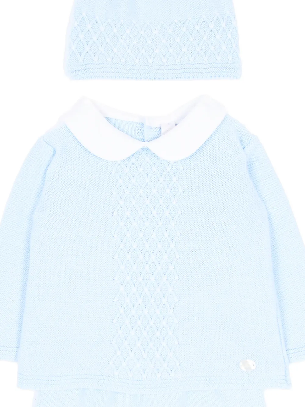 Martin Aranda lattice-knit Peter Pan collar hat and pajamas Blauw