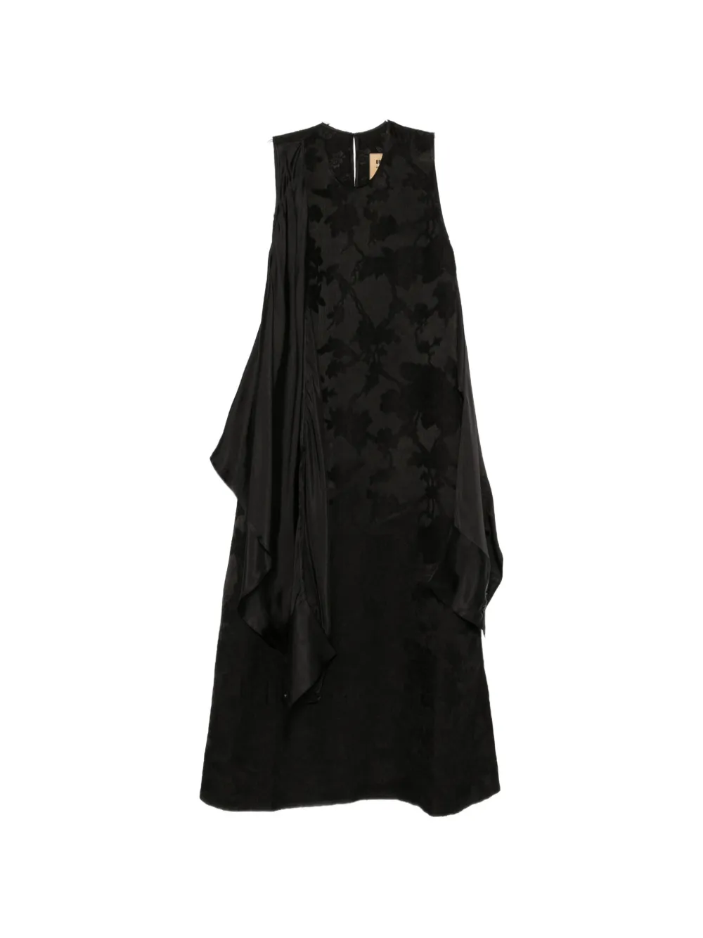 Uma Wang Azzo floral-devoré draped midi dress - Nero