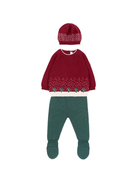 Martin Aranda trousseau de naissance en maille à motif arbre en intarsia (trois pièces)