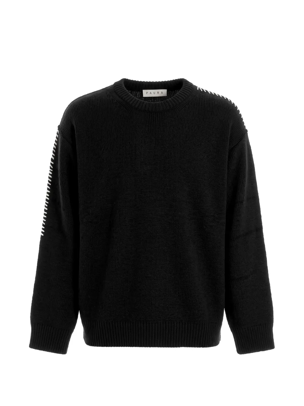 Paura Hotaka contrast-stitch sweater - Nero