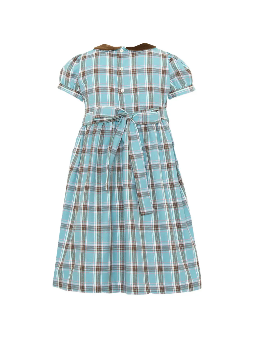 Mariella Ferrari plaid smocked dress Blauw