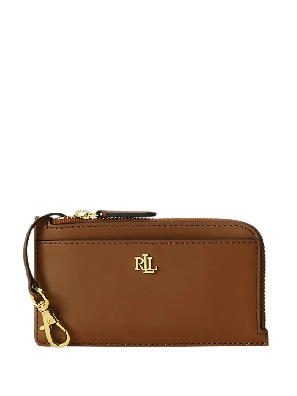 Lauren Ralph Lauren logo-plaque leather wallet - Marrone