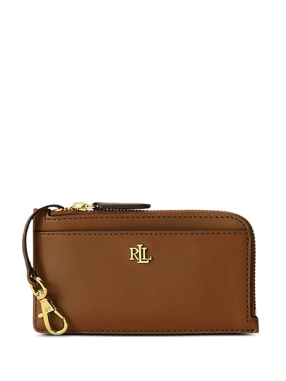 Lauren Ralph Lauren logo-plaque leather wallet - Marrone