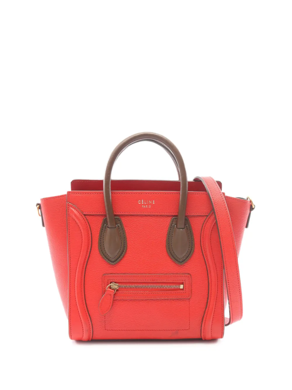 Celine Pre-Owned 2010-2026 Nano Bicolor Leather Luggage Tote satchel - Rot