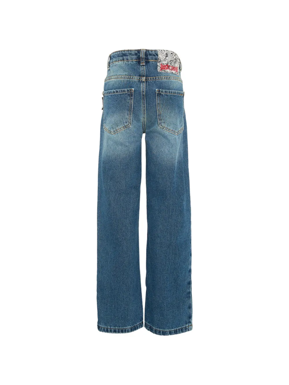 Just Cavalli Kids panelled straight-leg jeans Blauw