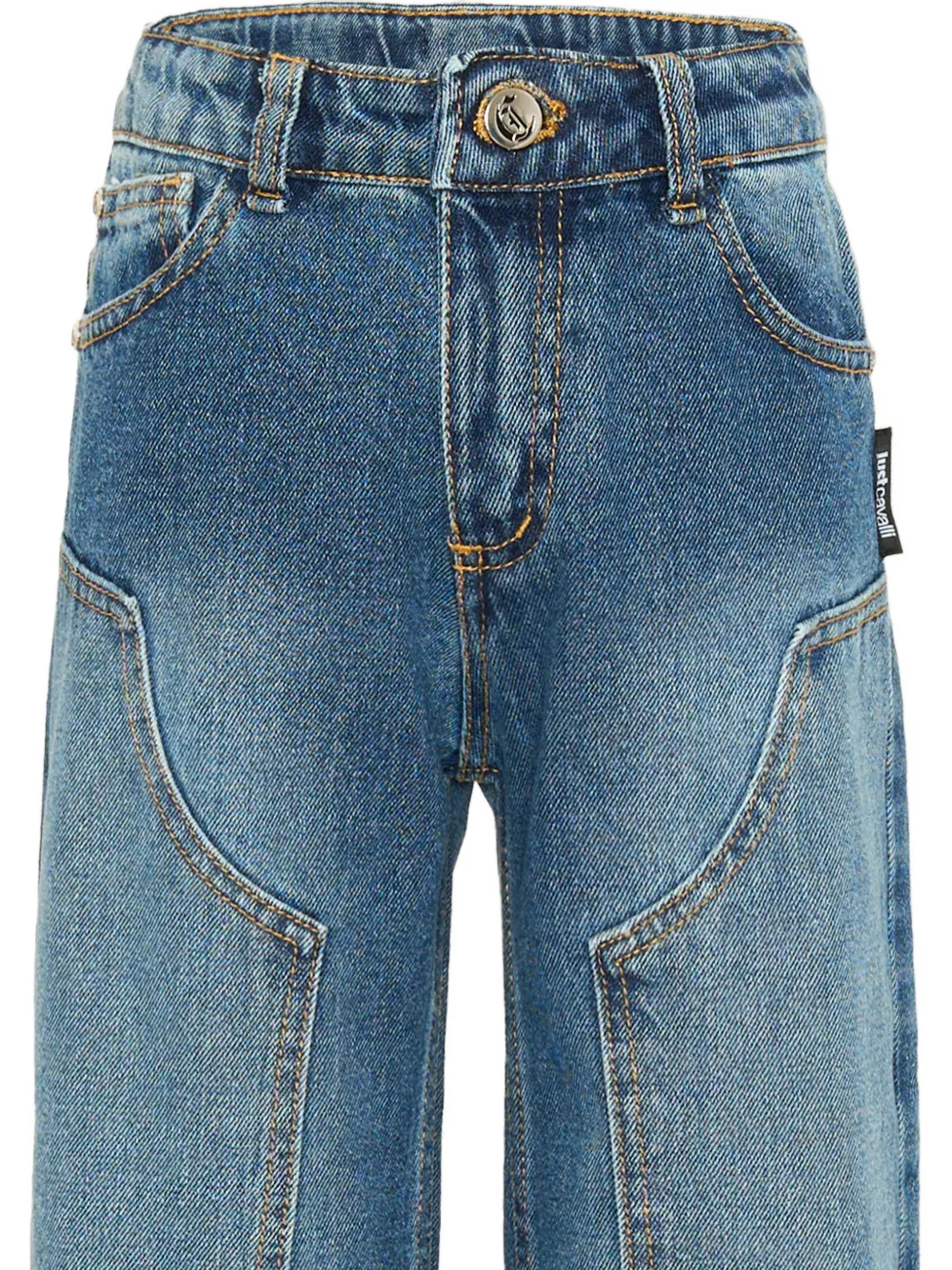 Just Cavalli Kids panelled straight-leg jeans Blauw