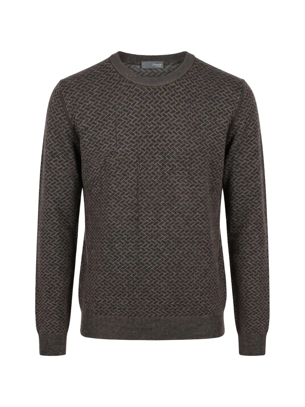 Drumohr geometric-pattern merino sweater Bruin