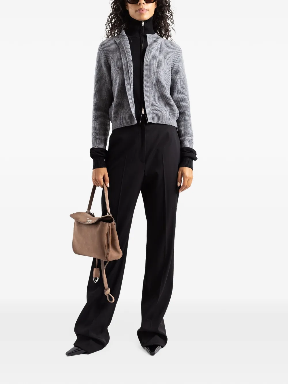 Balenciaga hybrid zip-up cardigan Grijs