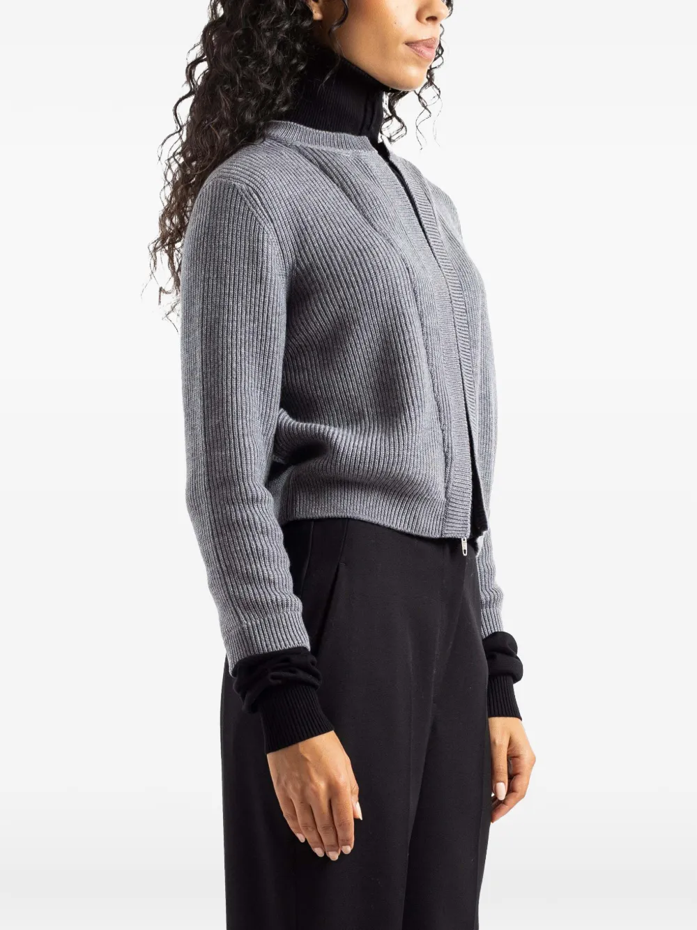 Balenciaga hybrid zip-up cardigan Grijs