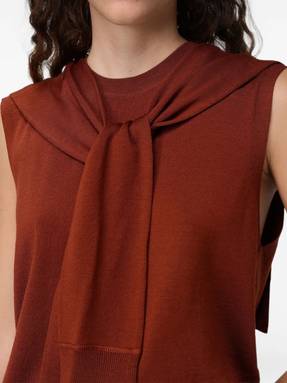 Paul Smith brown merino-wool blend knitted vest Bruin