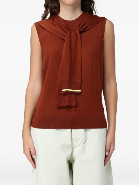 Paul Smith brown merino-wool blend knitted vest