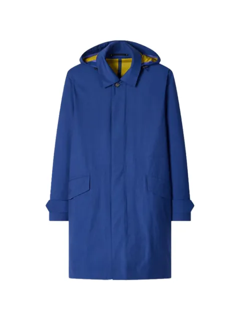 Paul Smith cobalt blue 'Storm System' 3-layer hooded mac coat