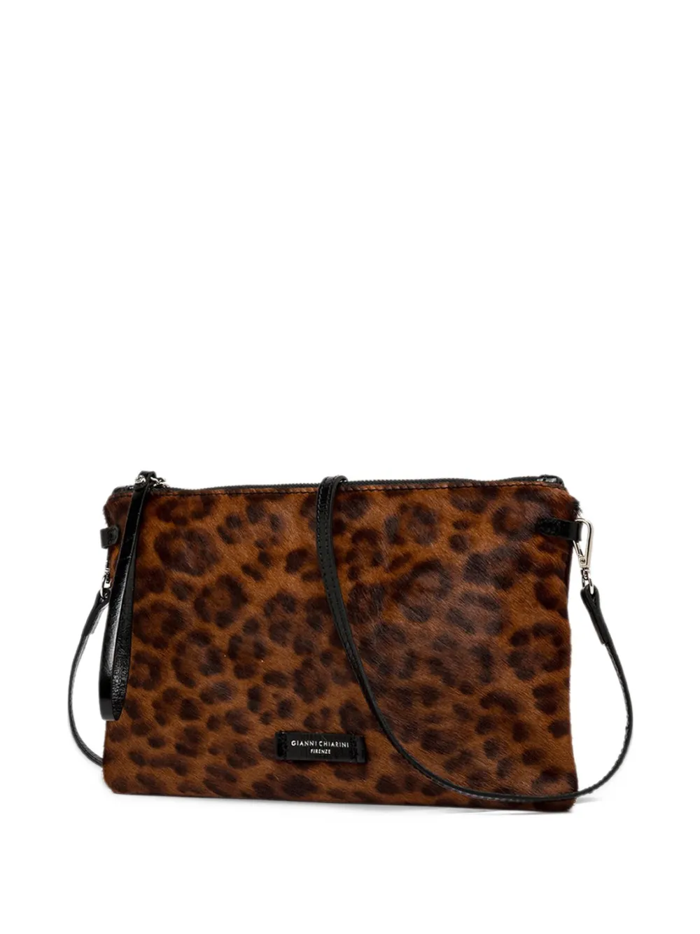 GIANNI CHIARINI Hermy leopard-print crossbody bag Bruin
