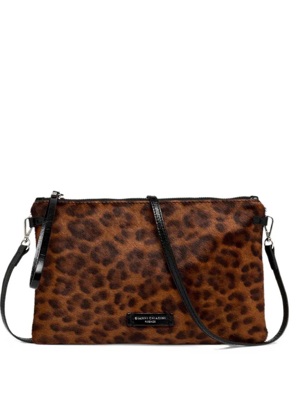 GIANNI CHIARINI Hermy leopard-print crossbody bag - Marrone
