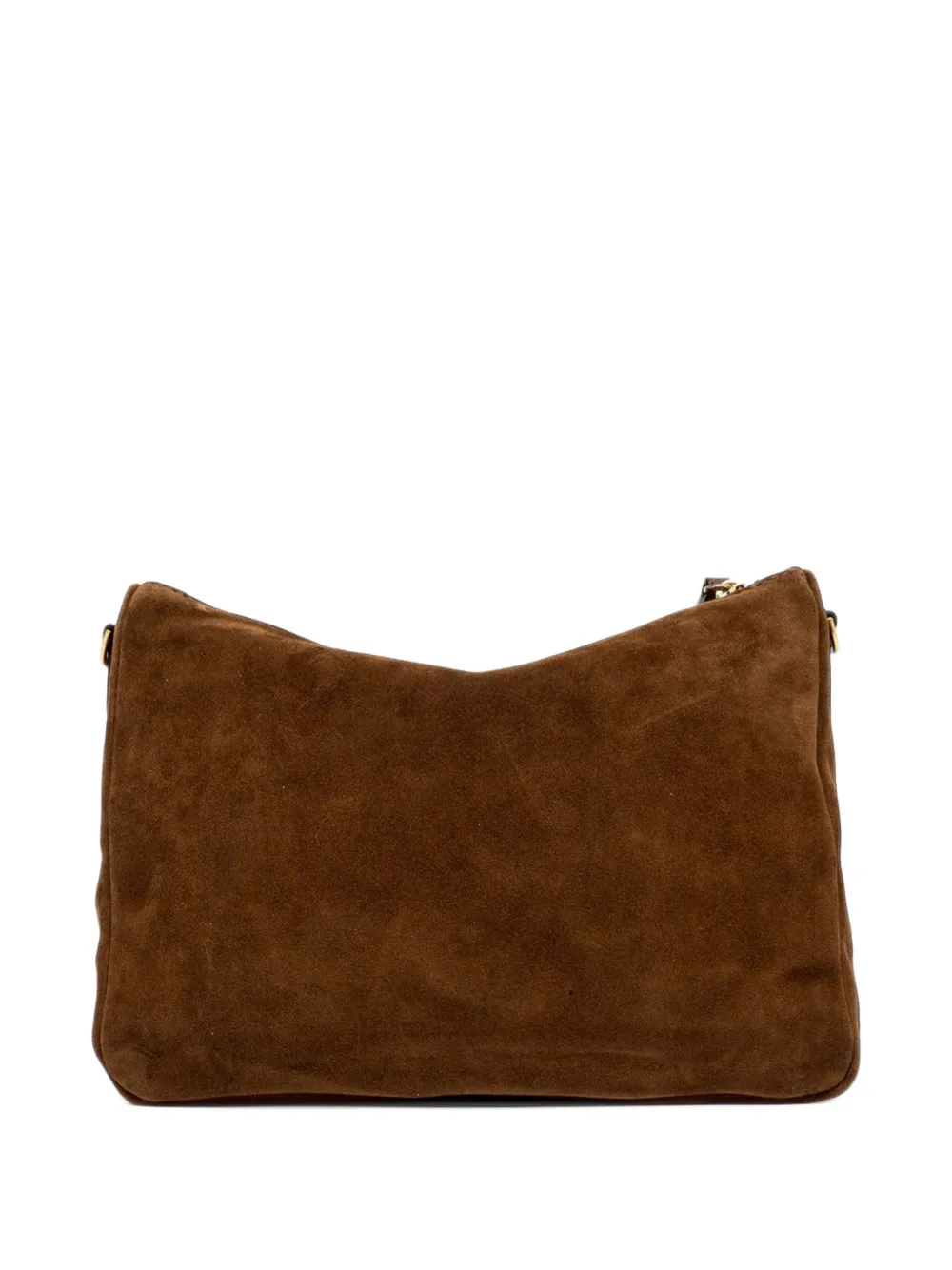GIANNI CHIARINI medium Nora suede clutch bag Bruin