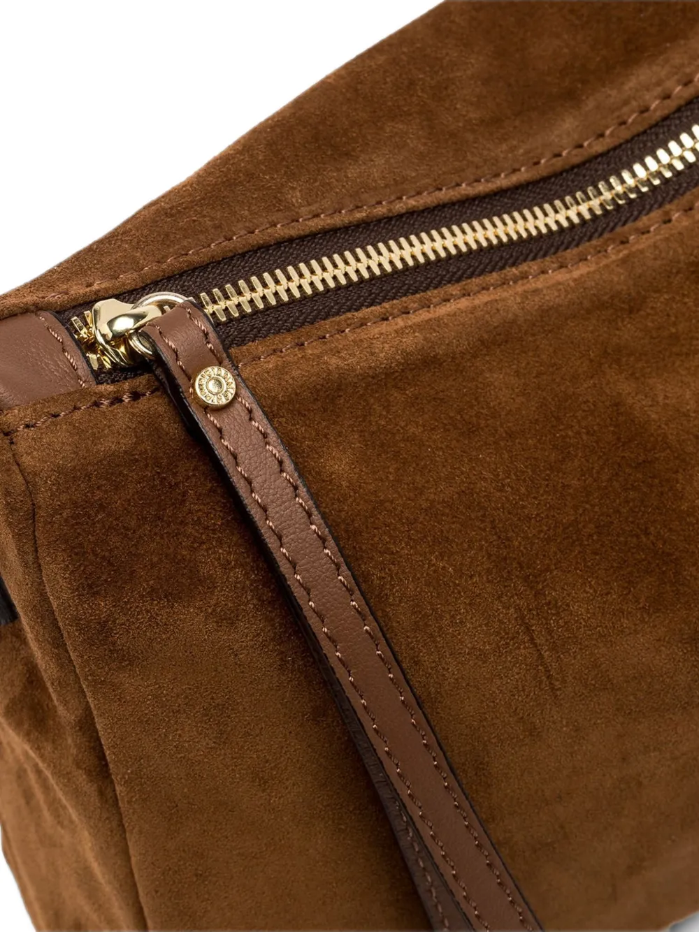 GIANNI CHIARINI medium Nora suede clutch bag Bruin