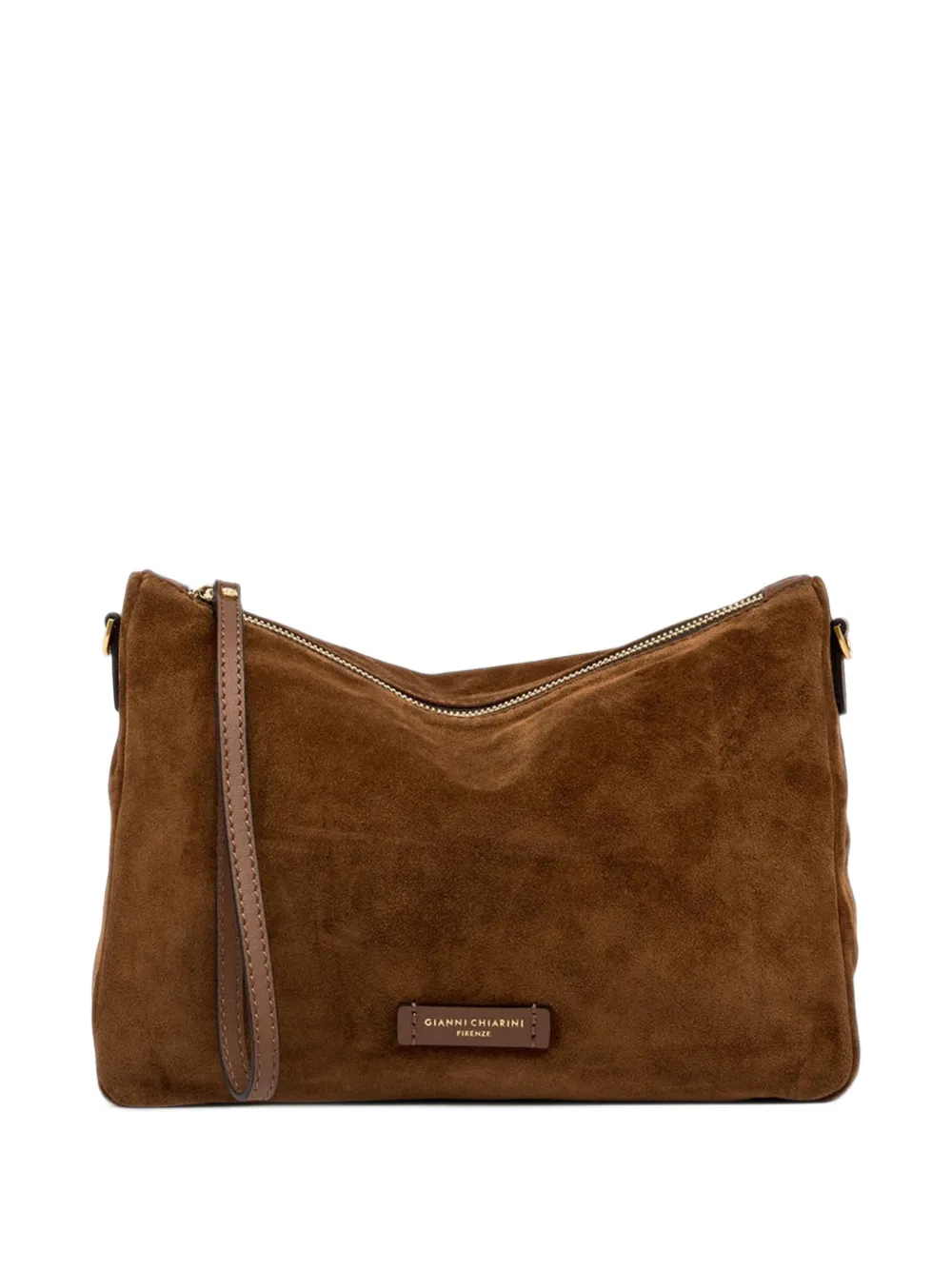 GIANNI CHIARINI medium Nora suede clutch bag - Marrone