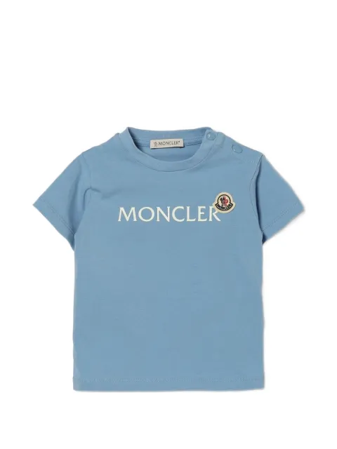 Moncler Enfant logo-print button-shoulder T-shirt
