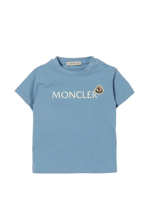 Moncler Enfant logo-print button-shoulder T-shirt