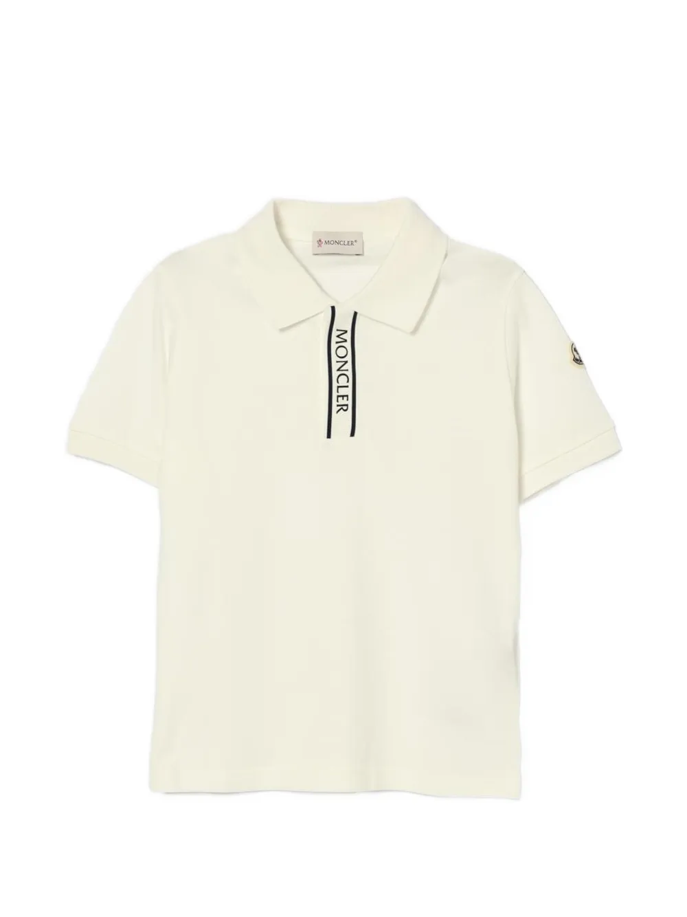 Moncler Enfant logo-patch piqué polo shirt Wit