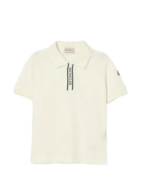 Moncler Enfant polo en piqué à patch logo