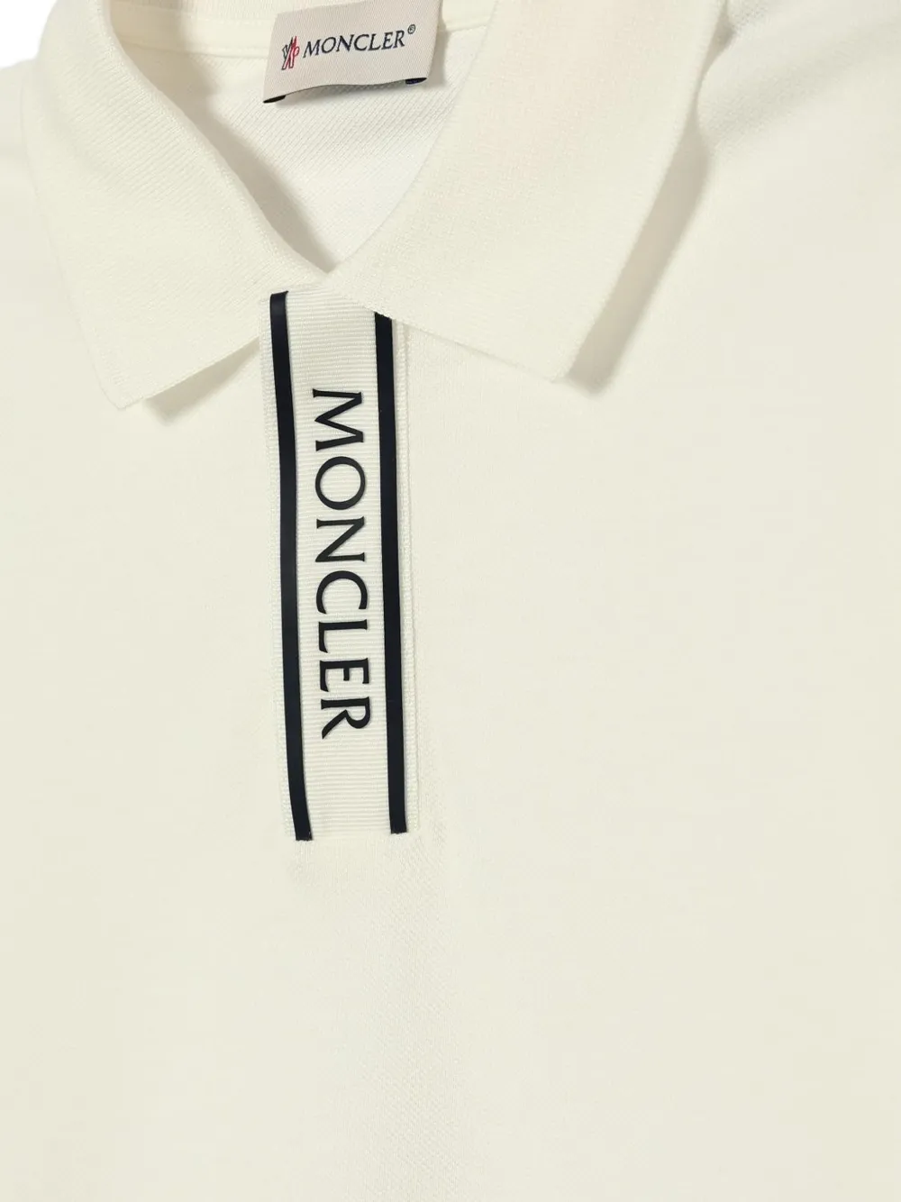Moncler Enfant logo-patch piqué polo shirt Wit