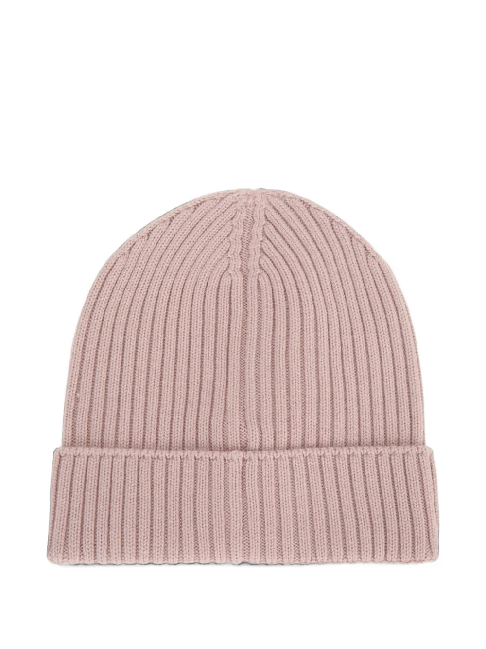 Moncler Enfant logo-patch ribbed-knit beanie hat Roze