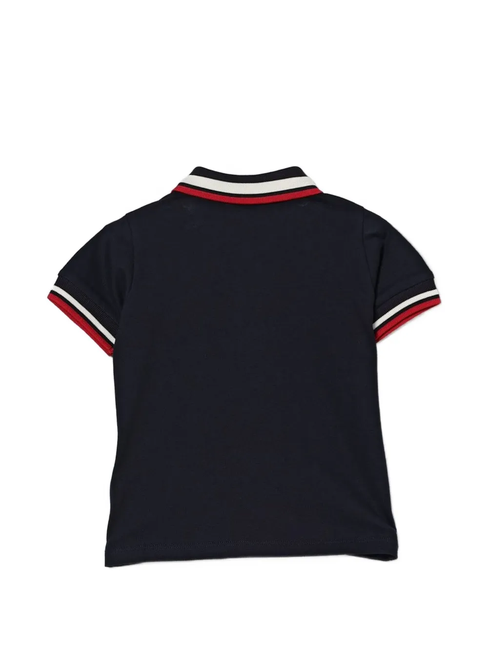 Moncler Enfant logo-patch piqué polo shirt Blauw