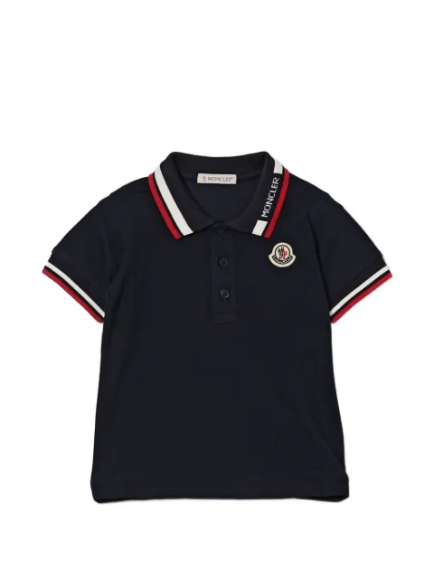 Moncler Enfant logo-patch piqué polo shirt