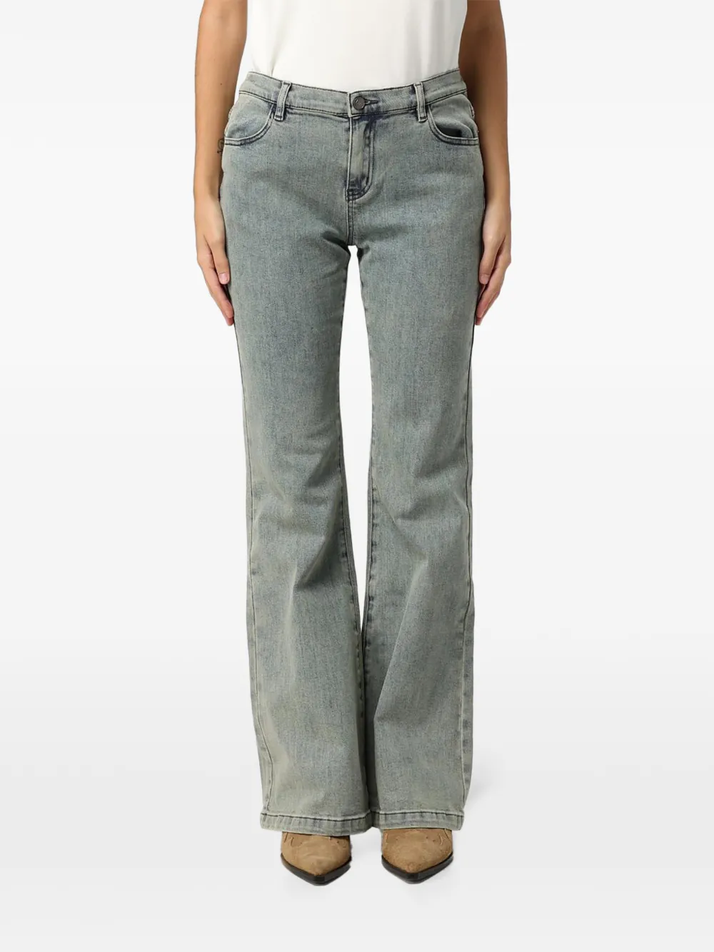 Eleh acid-wash flared jeans - Blau