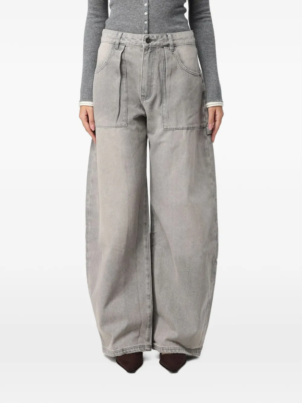Eleh panelled wide-leg jeans - Grau