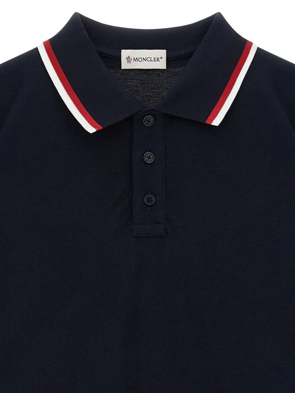 Moncler Enfant logo-patch polo shirt Blauw